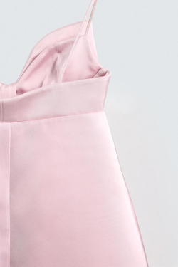 ZARA HARRY LAMBERT X DISNEY МИНИ-ПЛАТЬЕ С БАНТОМ, РОЗОВЫЙ/ЛИЛОВЫЙ