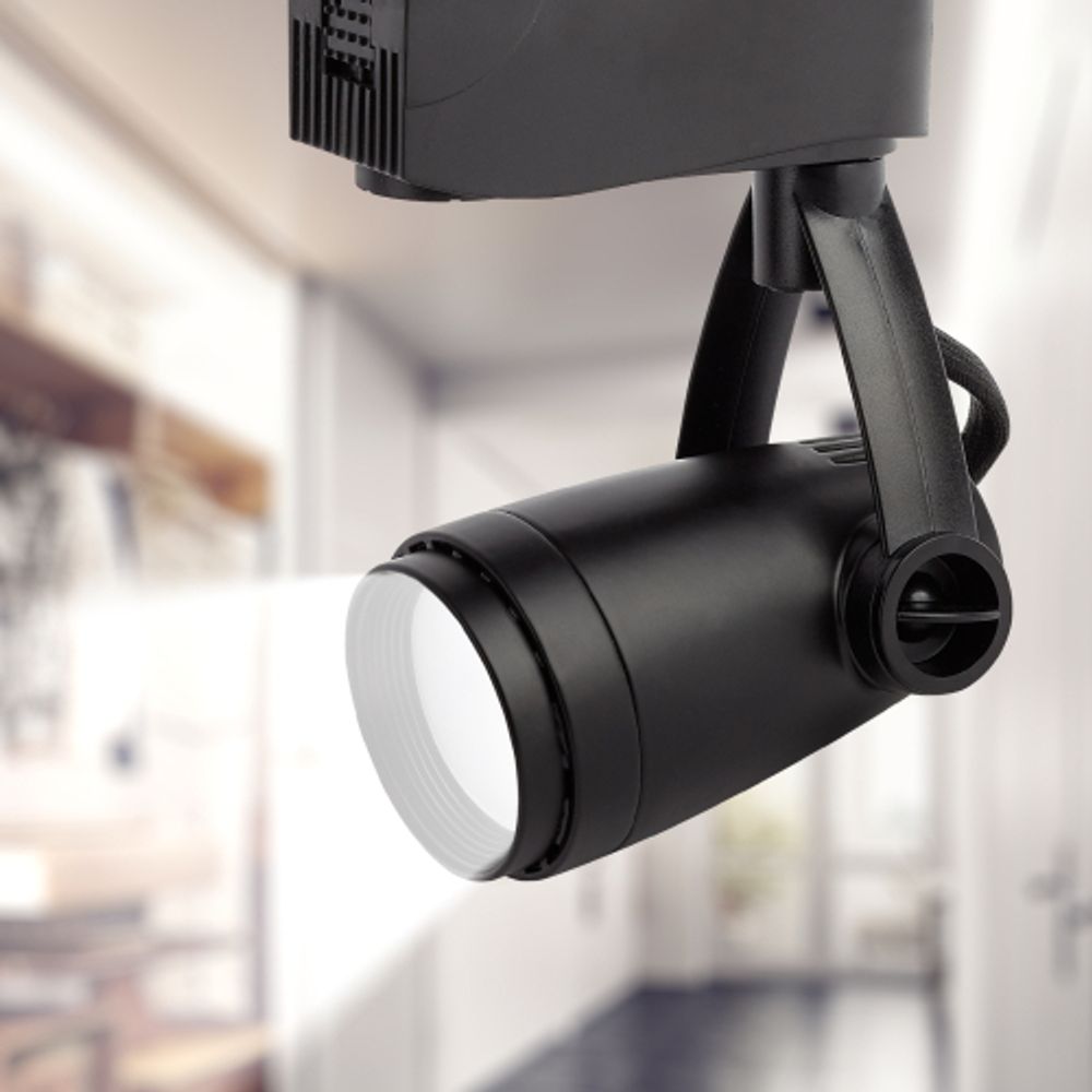 Трековый светильник однофазный ЭРА TR12-GU10 BK под лампу MR16 черный | Однофазные светильники под лампу