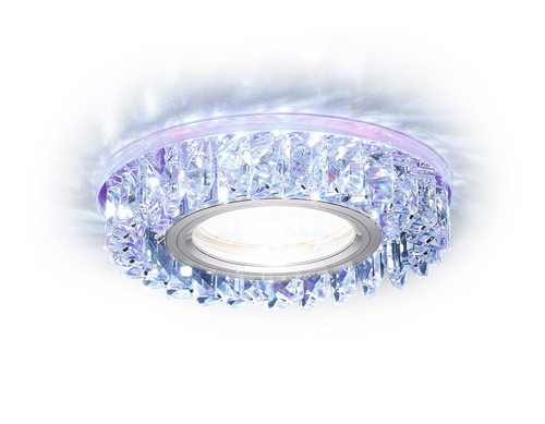 Встраиваемый точечный светильник со светодиодной лентой S255 PR хром/перламутровый хрусталь/MR16+3W(LED WHITE)