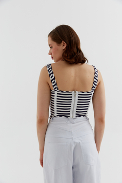 Топ корсетный в морском стиле