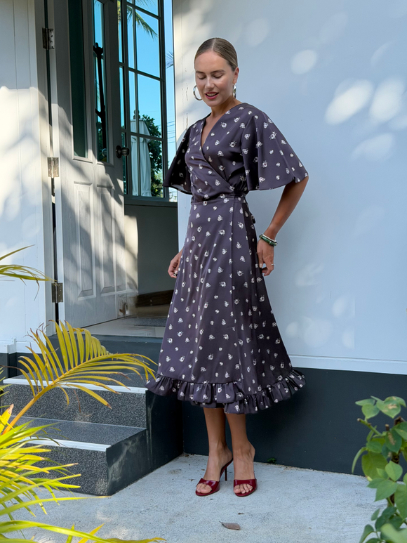 Платье Тюлип цветочный шоколад