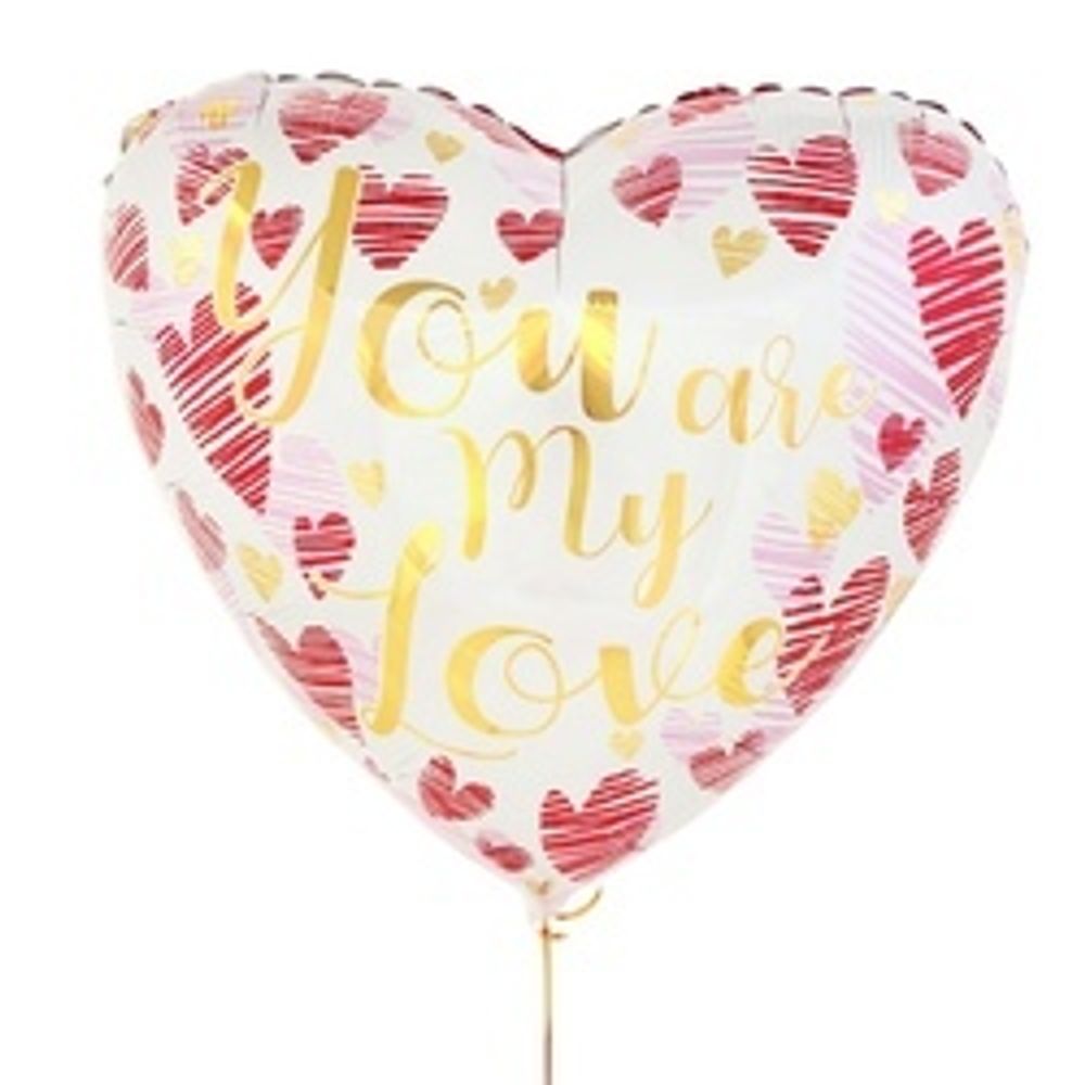 Шар (18"/46 см) Сердце, Ты - моя любовь