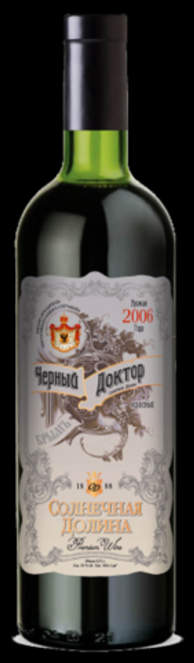 Вино Черный доктор Солнечной Долины крепкое красное марочное 0,75л