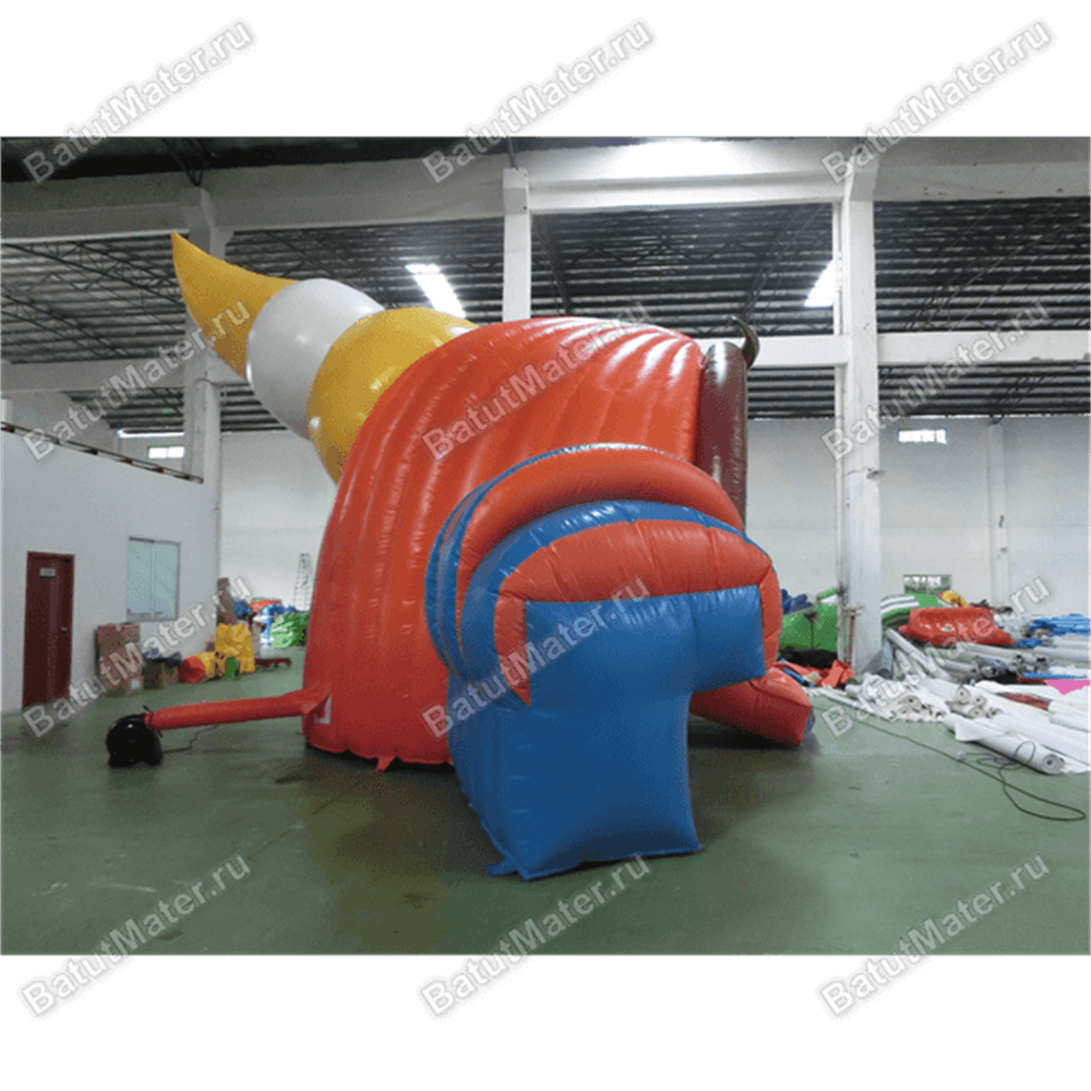 Коммерческий надувной батут с крышей "Рожок"
