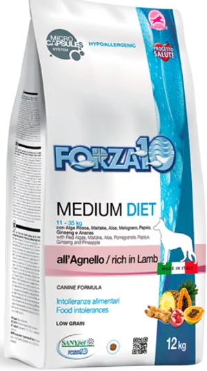 Forza 10 Корм для собак средних пород гипоаллергенный Medium Diet Agnello с ягненком
