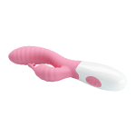 Розовый вибратор-кролик 20см c ребристым рельефом Pretty Love Pete Bunny Vibrator BI-014705-1