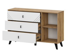 Комод 3 ящика со створкой «Байкал» Белый