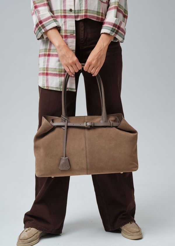 Замшевая сумка Daniela DBR 31375 серо-коричневый