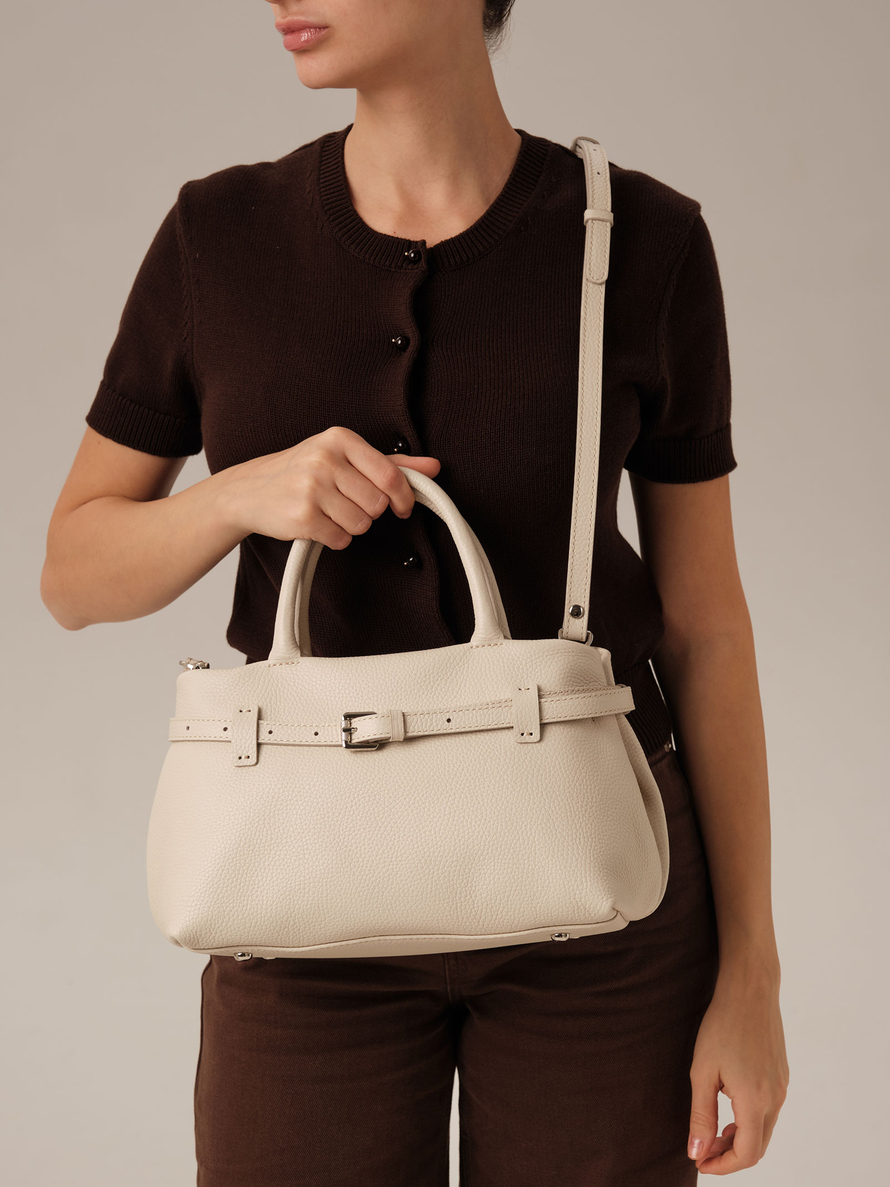 Кожаная сумка DBR Muse 31399 светлый крем