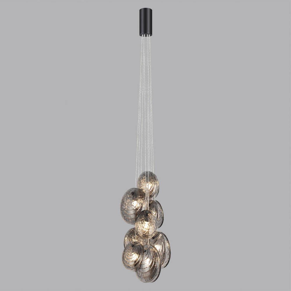 5038/8 MODERN ODL24 000 черный/дымчатый/металл/стекло Люстра G9 8*40W MUSSELS