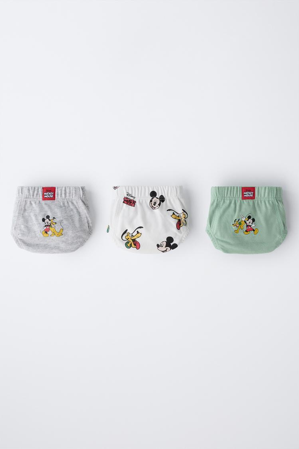 ZARA НАБОР ИЗ ТРЕХ ТРУСОВ «МИККИ МАУС И ДРУЗЬЯ» © DISNEY, ЭКРЮ