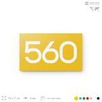 Номер на дверь 560, табличка на дверь для офиса, квартиры, кабинета, аудитории, склада, желтая 120х70 мм, Айдентика Технолоджи