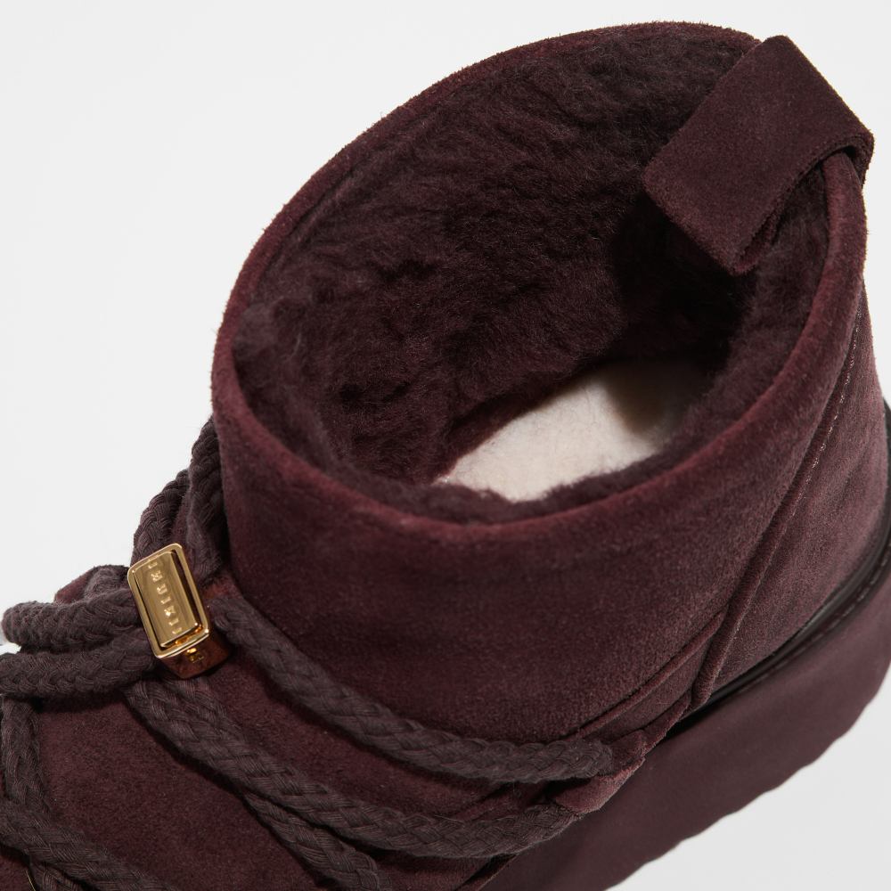 Замшевые полусапоги INUIKII 75204-004 Sneaker Classic Low Platform Bordeaux на меху