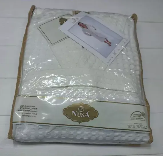 Вафельный мужской халат  1325 кремовый NUSA Турция