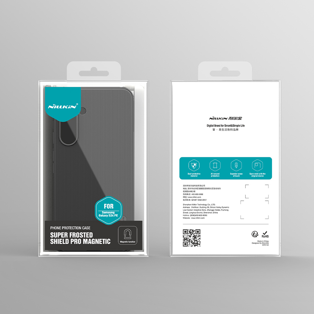 Чехол противоударный от Nillkin c поддержкой зарядки MagSafe для Samsung Galaxy S24 FE, серия Super Frosted Shield Pro Magnetic Case