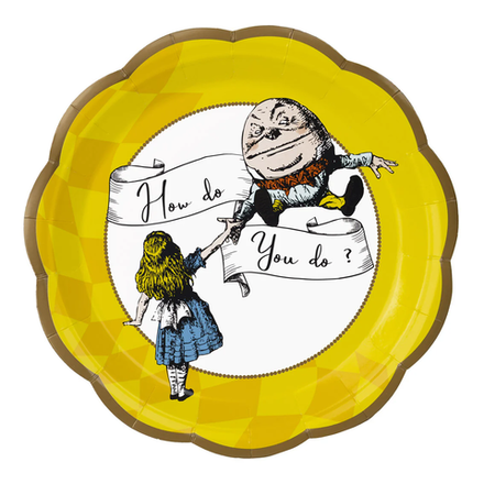 Тарелки большие яркие "Алиса в стране чудес" 12 шт. (4 цвета)