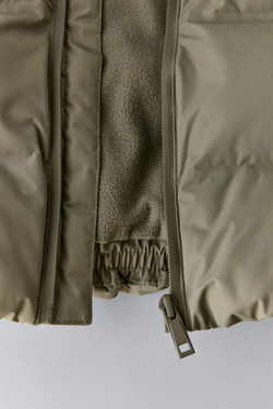 ZARA СТЕГАНАЯ КУРТКА WATER-REPELLENT, ПЫЛЬНЫЙ ХАКИ