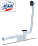 АНИ  ЕС255BL Сифон 1 1/2 для ванны (автомат,ЧЕРНЫЙ) с гофрой  (4/1шт)