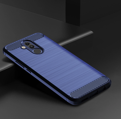 Чехол для Huawei Mate 20 Lite цвет Blue (синий), серия Carbon от Caseport