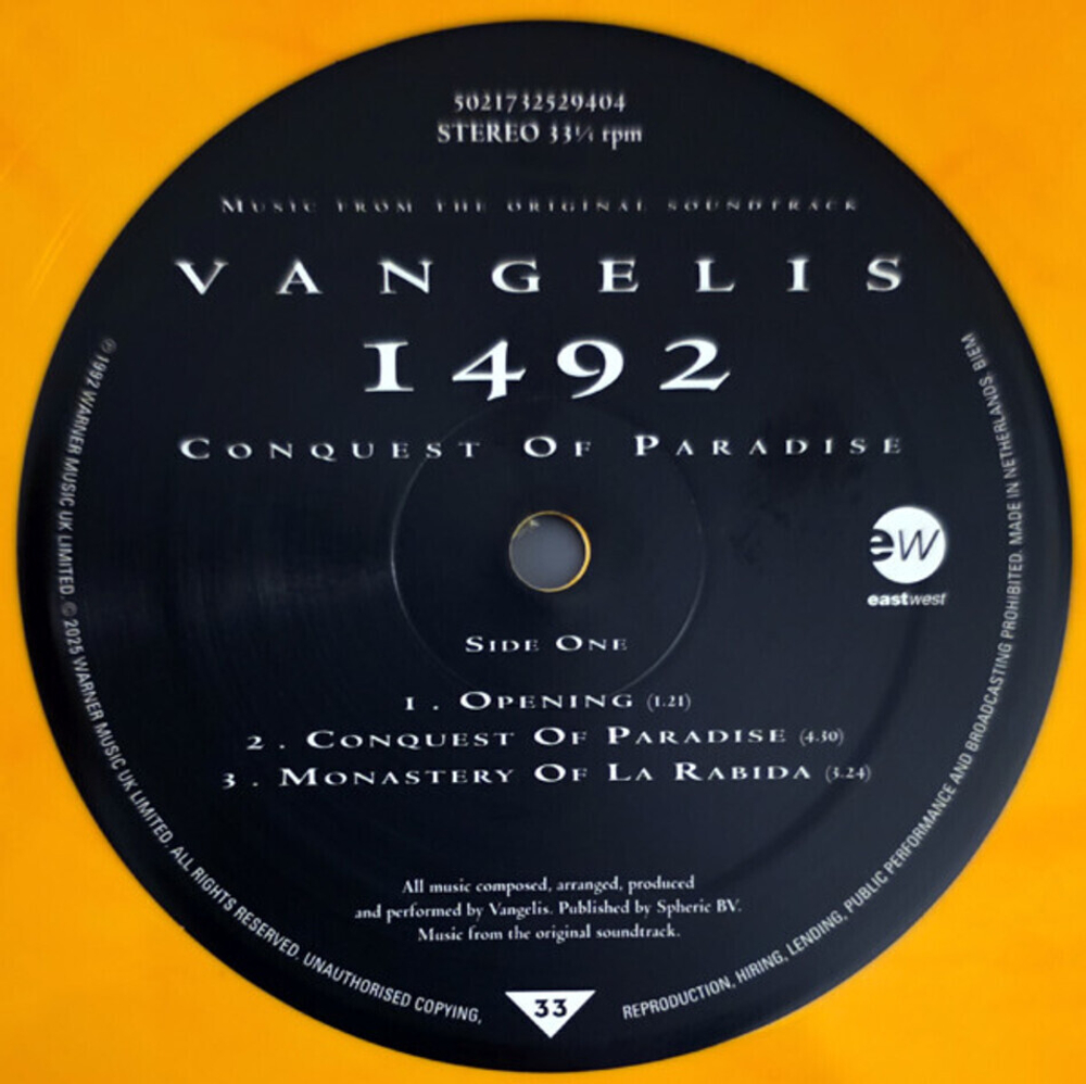 Vangelis / 1492: Conquest Of Paradise (Limited Edition)(Coloured Vinyl)(2LP)