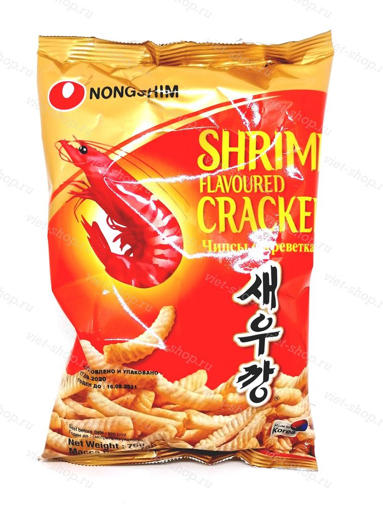 Чипсы креветочные Shrimp Cracker, Корея, 75 гр.