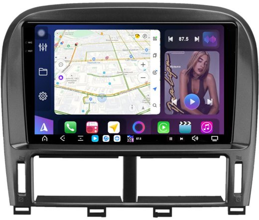 Магнитола для Lexus LS430 Toyota Celsior XF30 2000-2006 (ШГУ цветной) - FarCar XXL9-9697F2 монитор 9.5" 2K QLED на Android 14, TS20, 8+256Гб, CarPlay, 4G SIM-слот