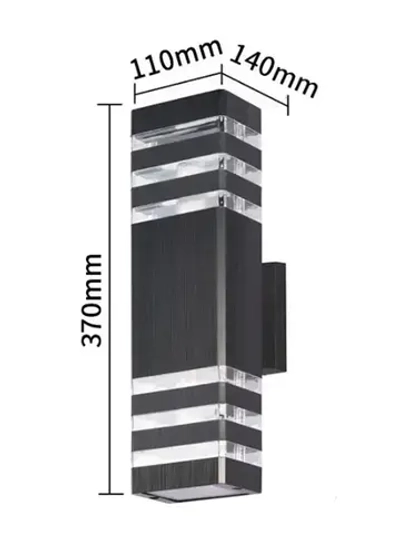 Cветильник уличный настенный,Уличный светильник E27 фасадный двусторонний фонарь на стену для подсветки здания и стен дома - черный