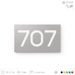 Номер на дверь 707, табличка на дверь для офиса, квартиры, кабинета, аудитории, склада, серая 120х70 мм, Айдентика Технолоджи
