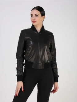 Кожаная куртка демисезонная бомбер