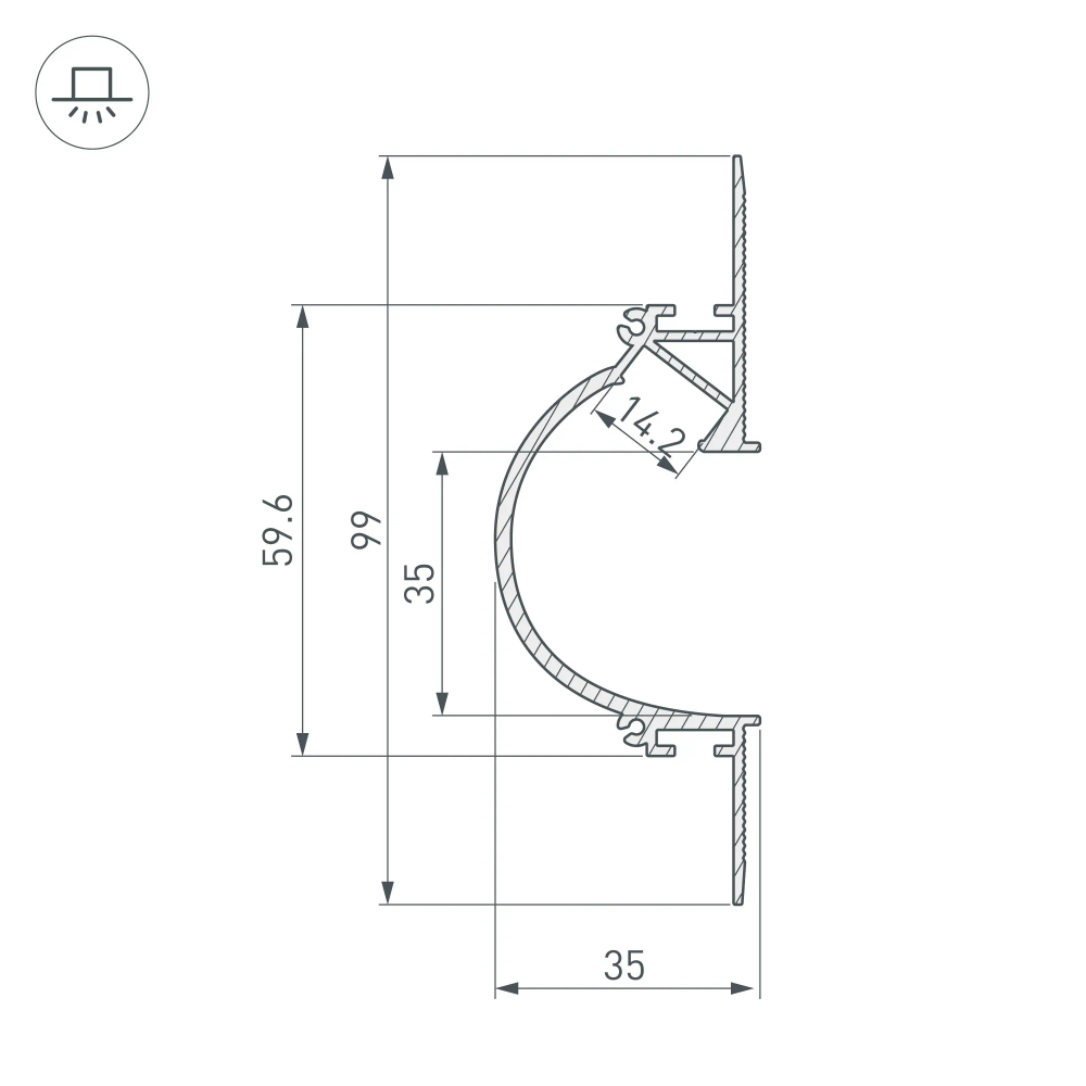 Профиль ARH-CEIL-REFLECT-2000 WHITE (Arlight, Алюминий) 034982