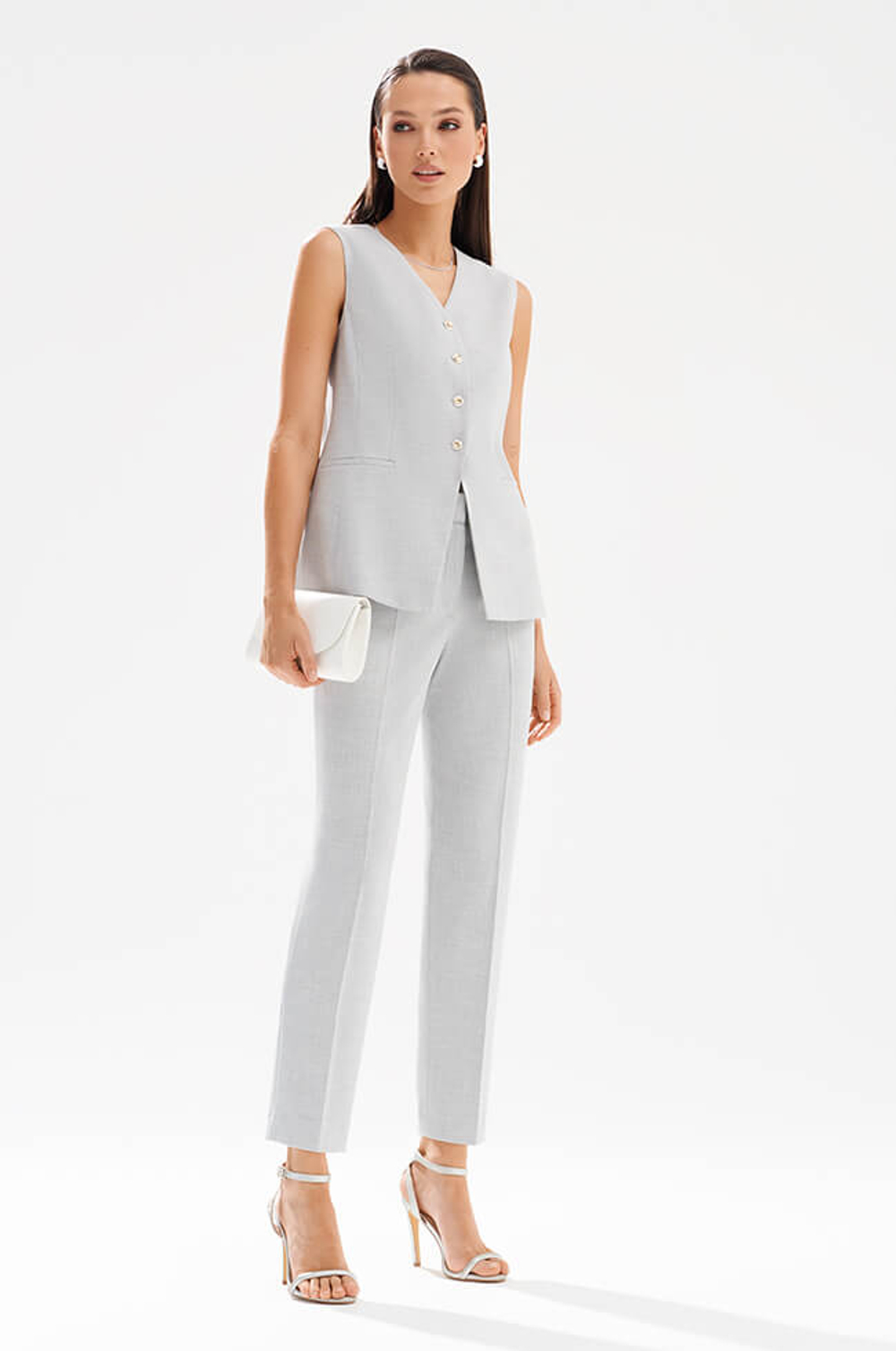 1992 Жилет женский (серый меланж)