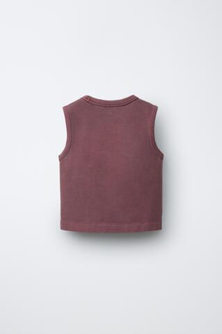 ZARA ФУТБОЛКА С ВЫШИВКОЙ, БУРГУНДИ