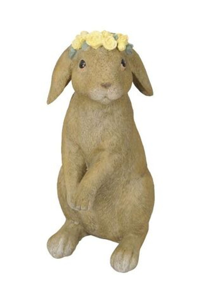 Декор "Кролик в веночке" большой 8x11x21,5см Поликерамика