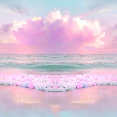 морская пена, розы, на небе