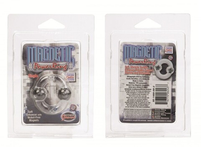 Прозрачное эрекционное кольцо с магнитами Magnetic Power