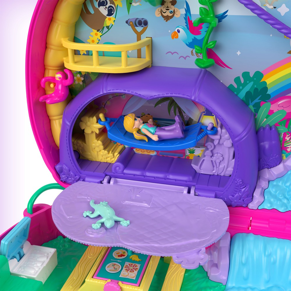 Polly Pocket - Семья ленивцов Компактная сумочка Раскладной игровой набор HRD40