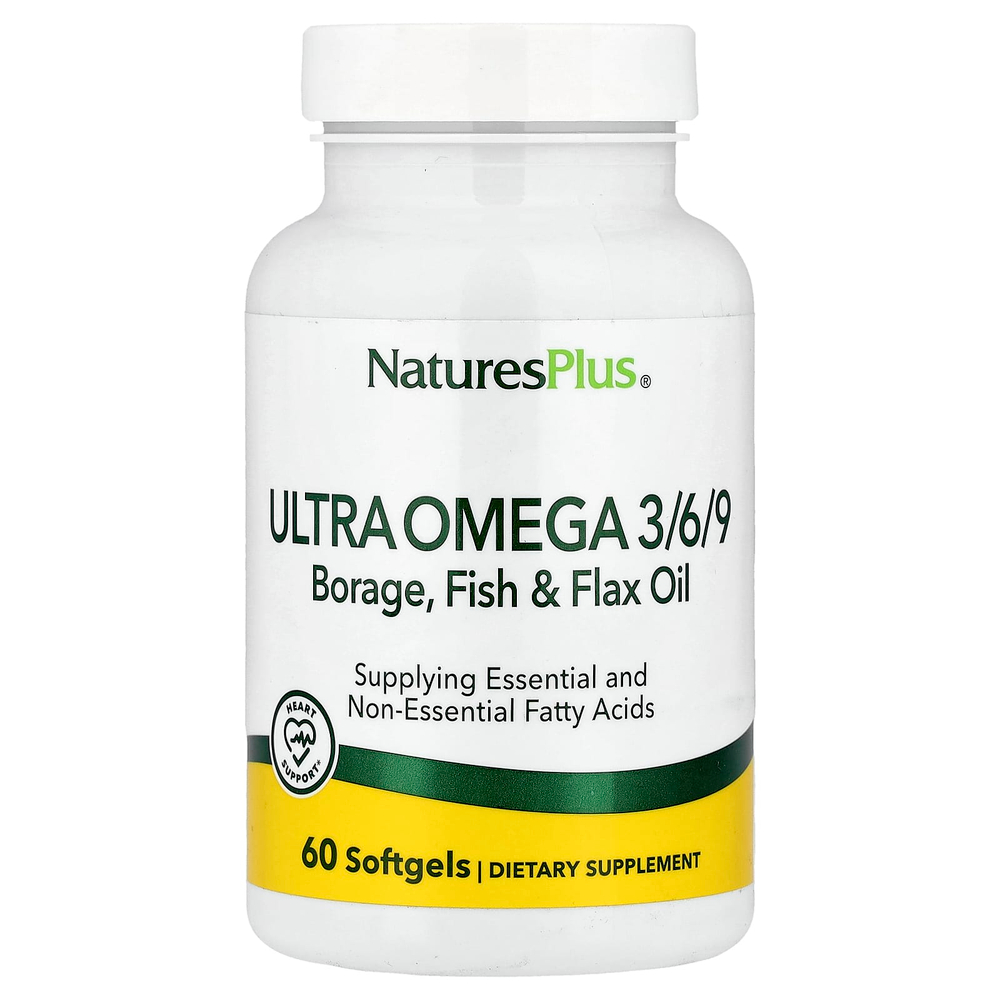 NaturesPlus, Ultra Omega 3/6/9, 60 мягких таблеток