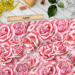 Ткань интерлок розы с розами