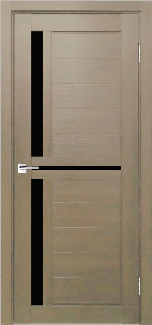 Межкомнатная дверь Z-2 / Цвет Тон Неаполь / Остекление "Лакобель черное" / Двери Верда
