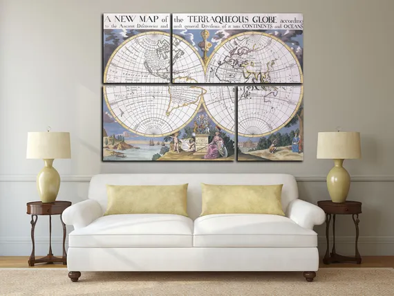 Модульная картина "Древняя карта"