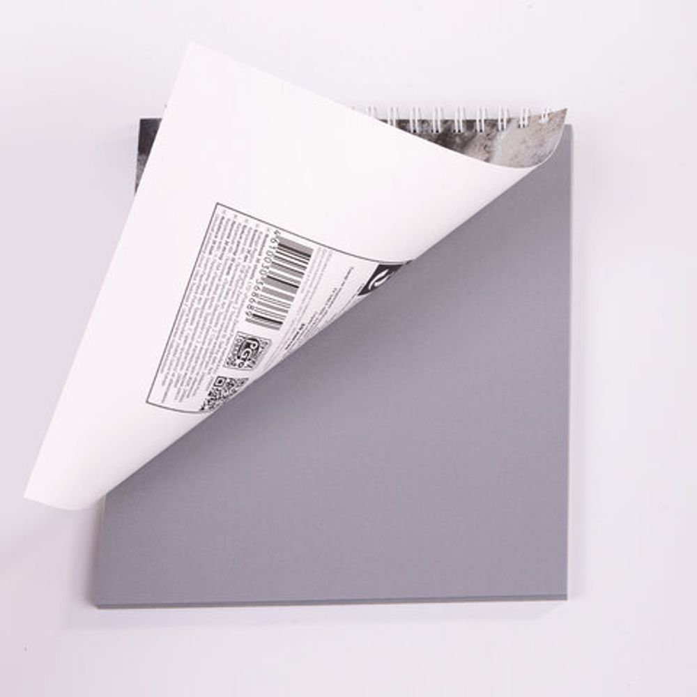 Скетчбук, серая бумага 120 г/м2, 170х195 мм, 30 л., гребень, подложка, цветная фольга, "Мрамор", 98689