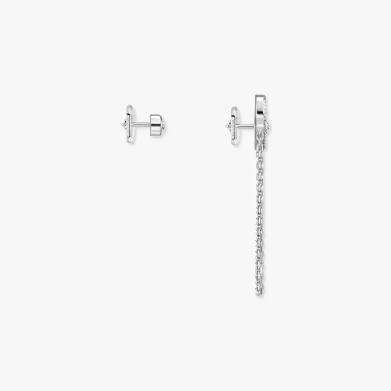 Серьги Messika Move Uno chain and stud earrings