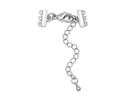 Застежка для многоярусных украшений с карабином, 12мм