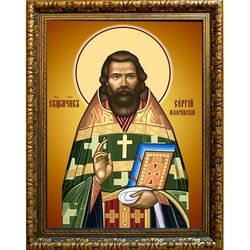 Сергий Флоринский, Раквереский, священномученик, пресвитер. Икона на холсте.