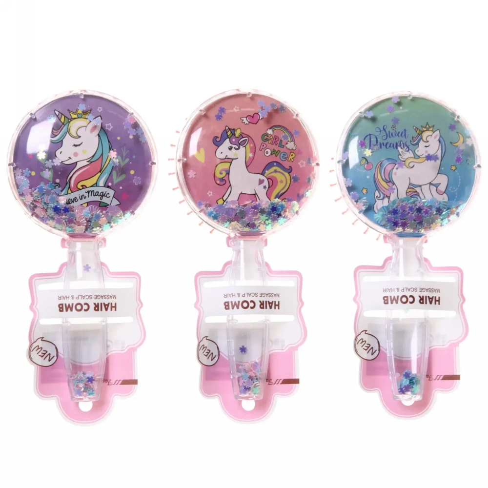 Расческа массажная «Baby House Viki», микс 4 вида Единорожки, 17.5*8см