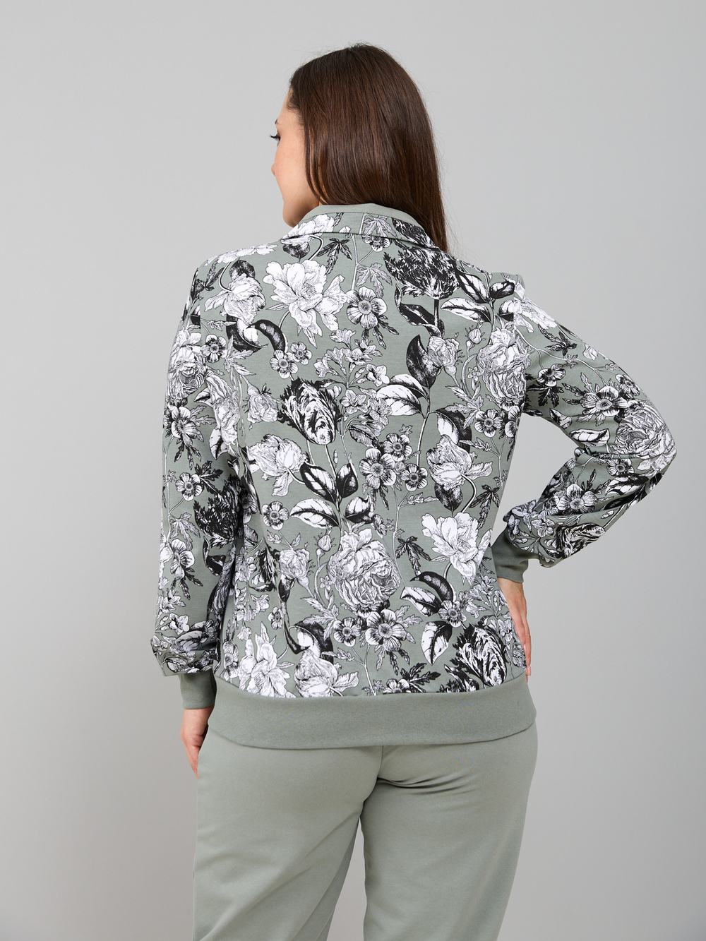 Толстовка К-184/оливка-тюльпан