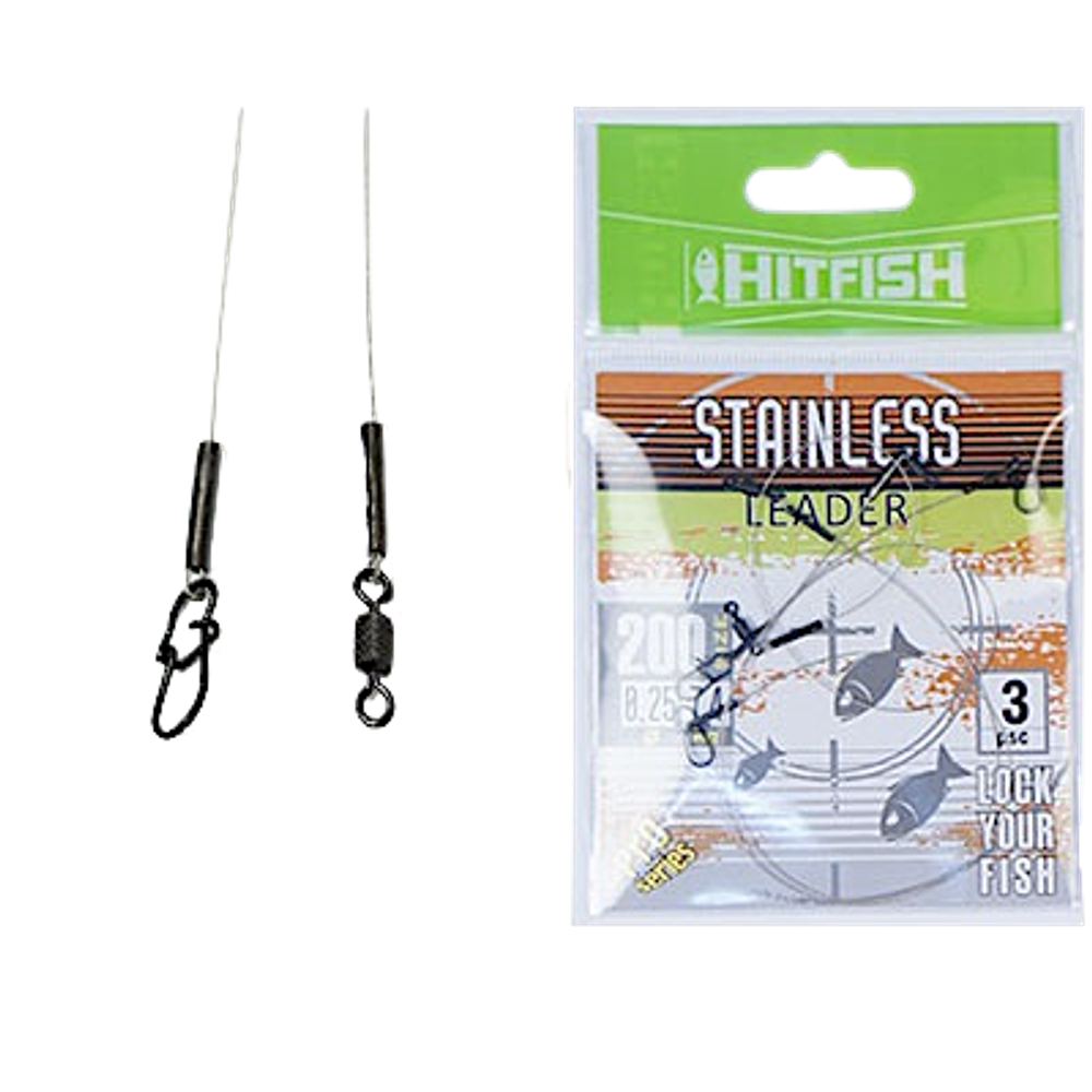 Поводок струна HitFish Stainless leader STSLR-300/36 1x19 300мм d0.36 15.3кг 3шт Белый