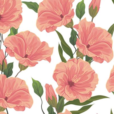 Лоза с цветами гибискуса