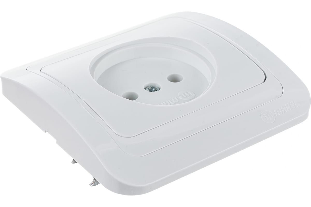 Розетка керамика без заземления Makel Mimoza белая 12002