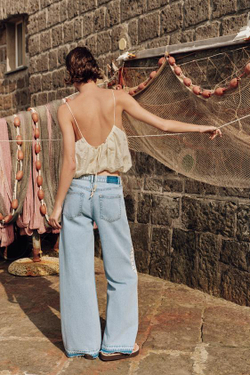 ZARA ТОП-БАЛЛОН С АЖУРНОЙ ВЫШИВКОЙ, ЭКРЮ